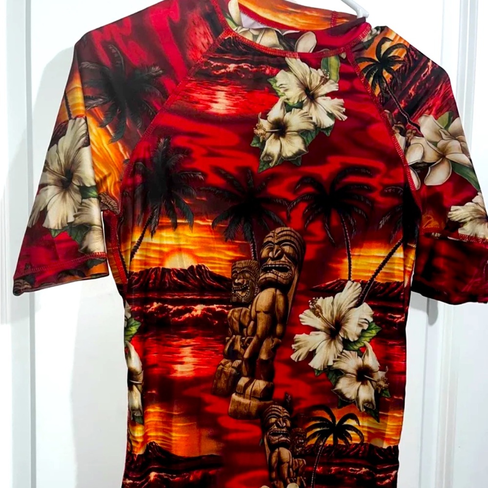 Hawaiian swim shirt